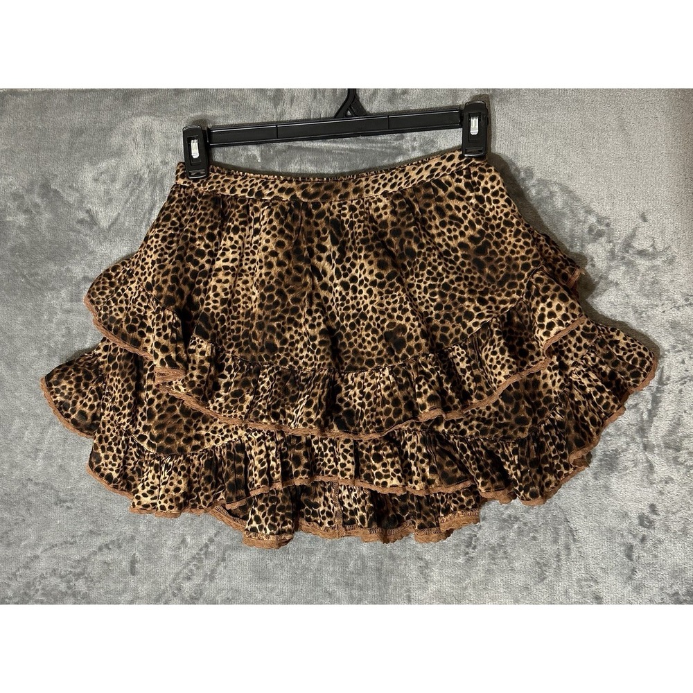 Airie Leopard Print Tiered Ruffle Mini Skort Y2K /Western Edge /Boho Style/Fairy